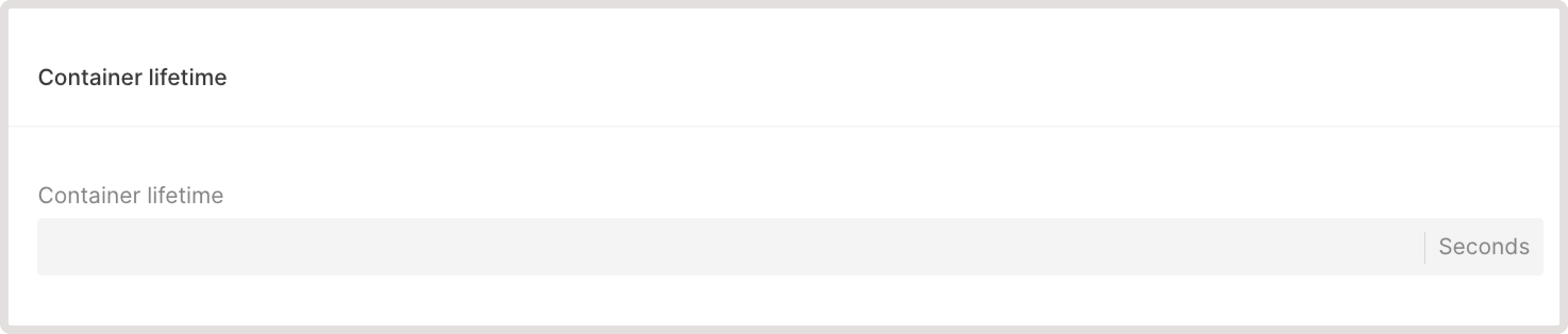 Container lifetime settings