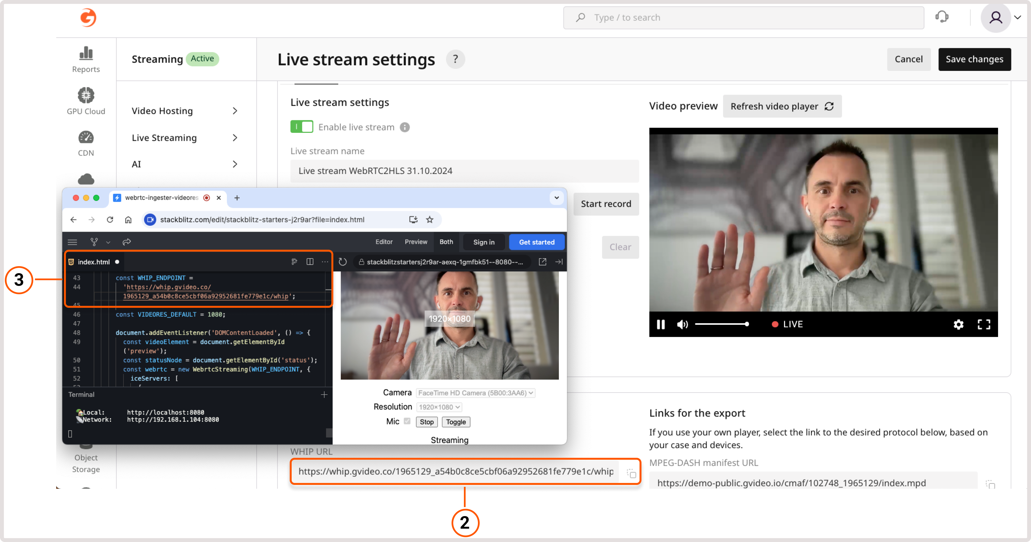 WHIP endpoint where to paste the info