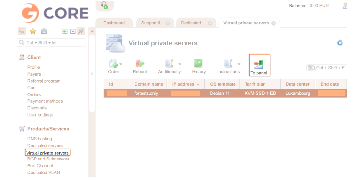 Virtual private servers