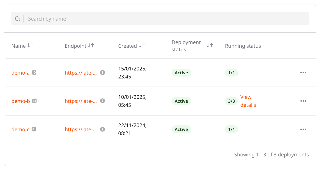 Manage AI model deployments