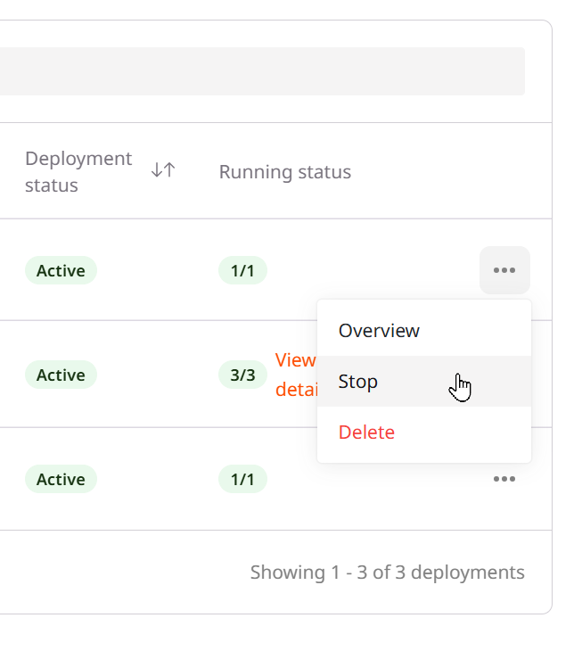Manage AI model deployments