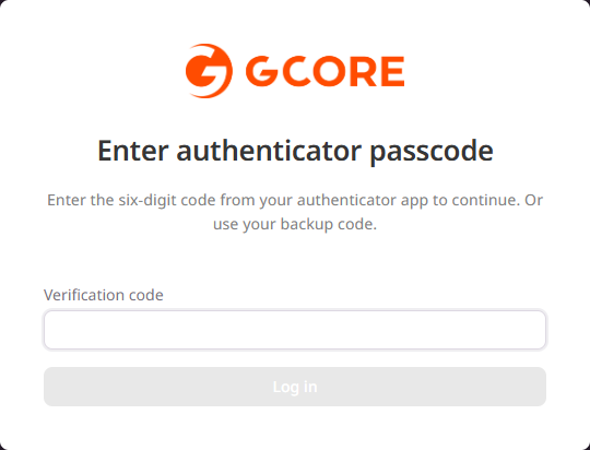 Enter authenticator passcode screen