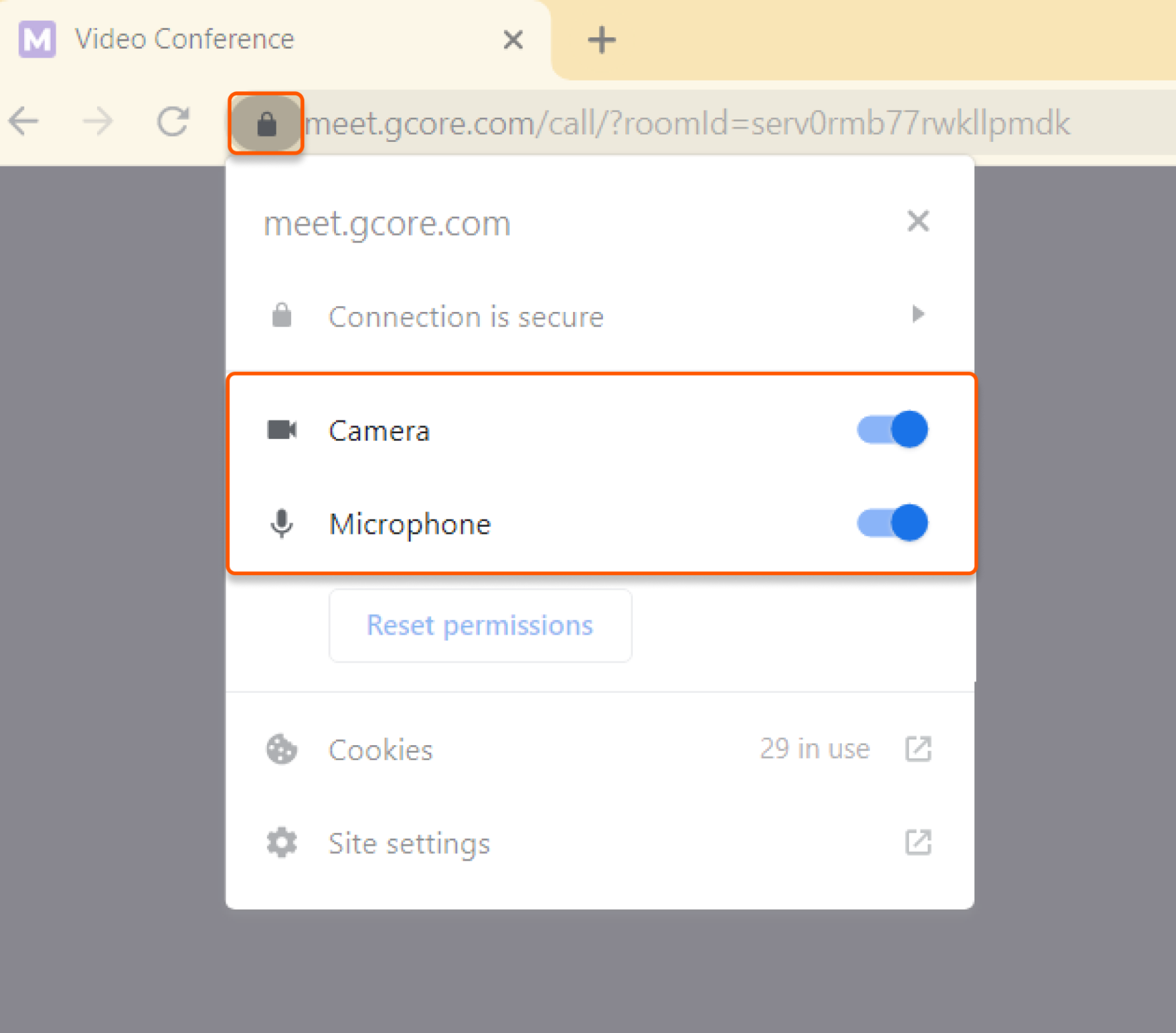 Camera or Microphone switchers are disabled