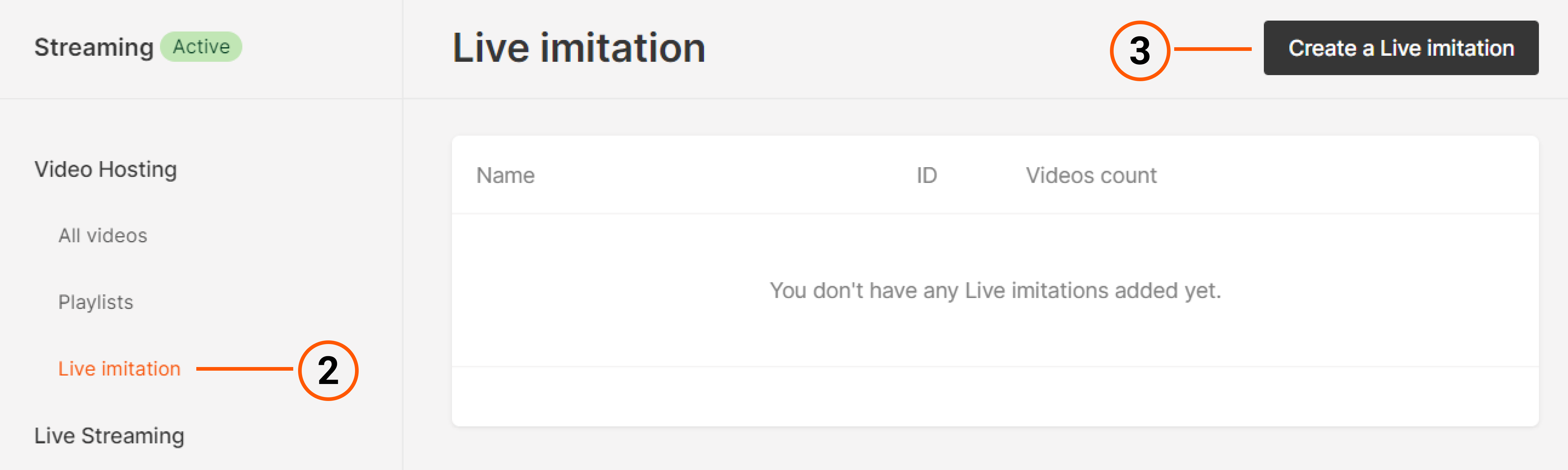 A Live imitation main page