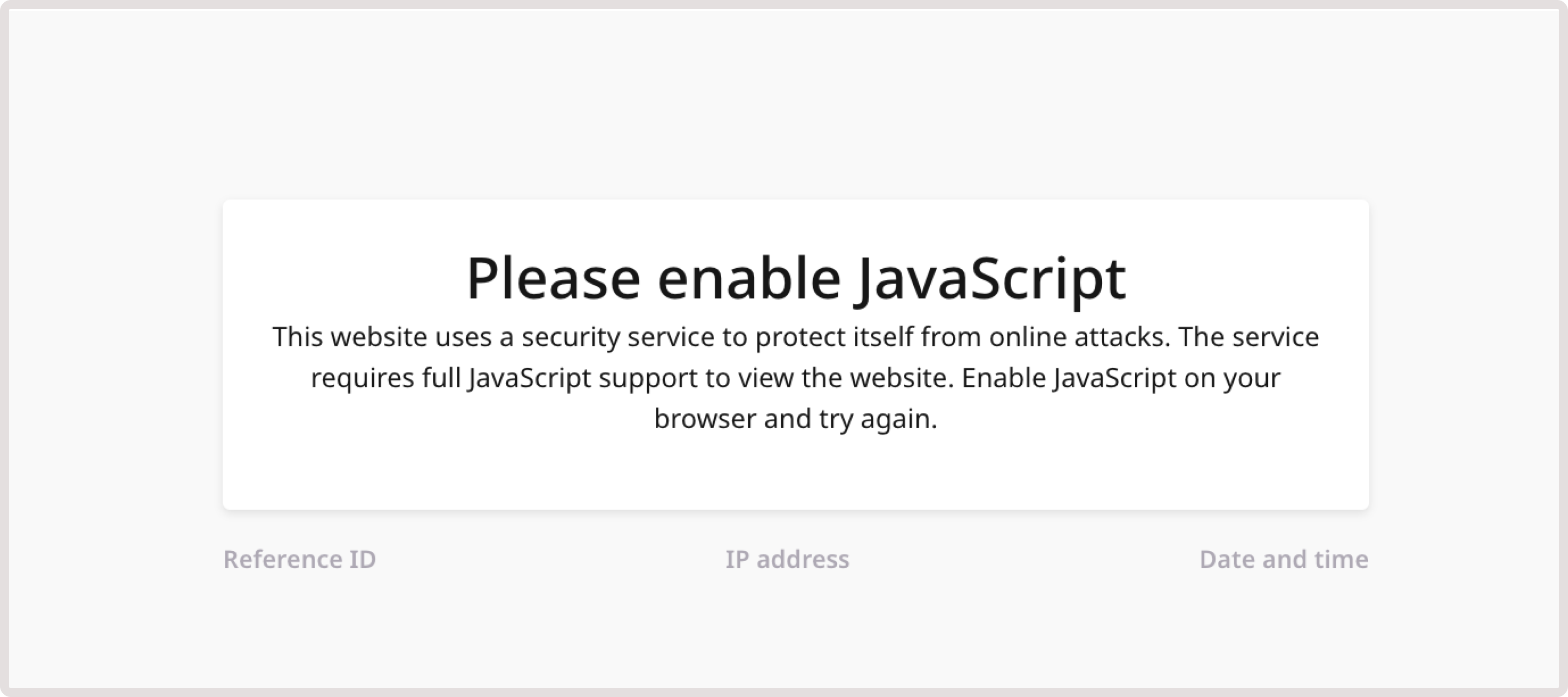 Enable JavaScript response page