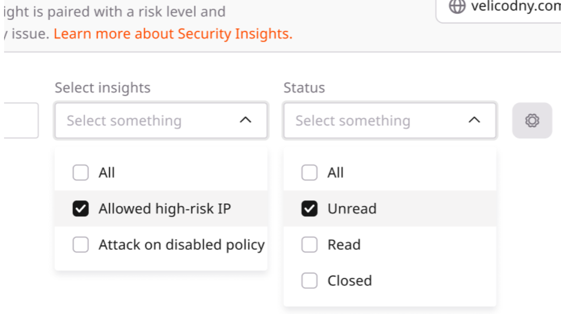 Filter for each status with the Status dropdown