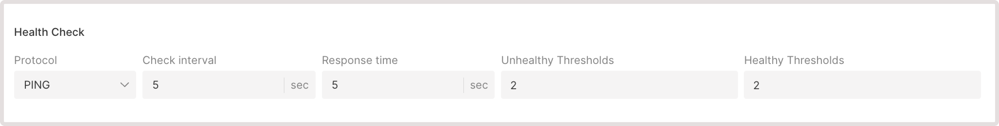 Listeners tab with health check settings