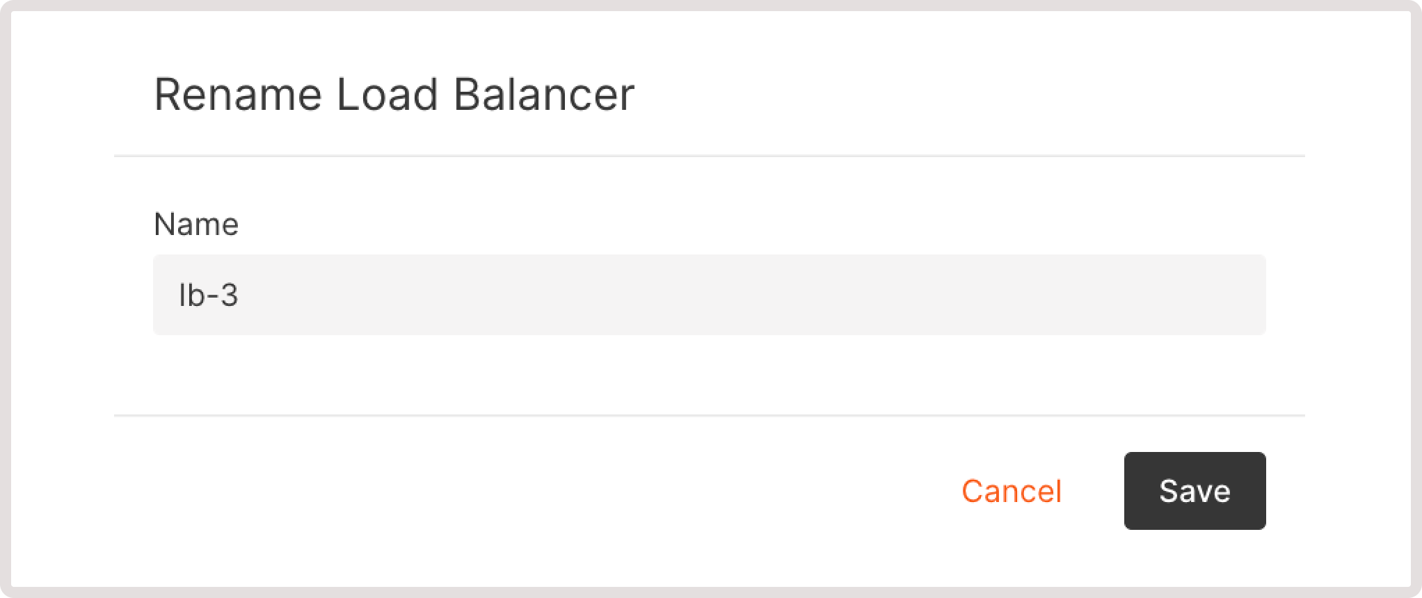 Rename dialog in the Load Balancer settings