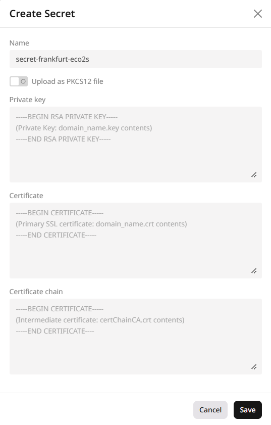 Add certificates directly