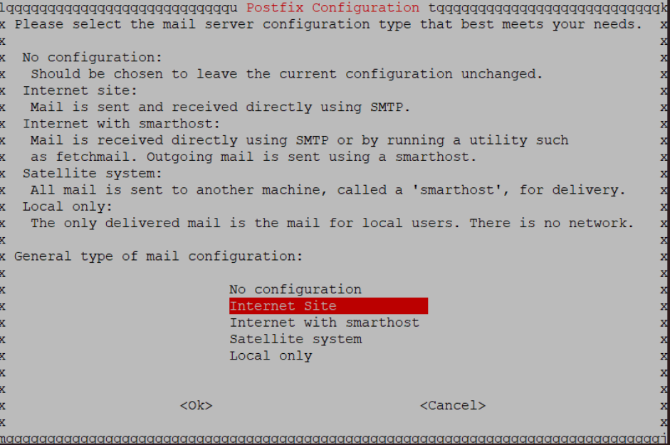 Internet Site option