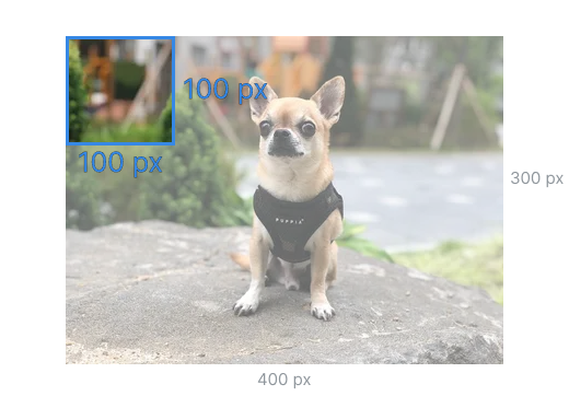 Crop a section of an original image from a specific location