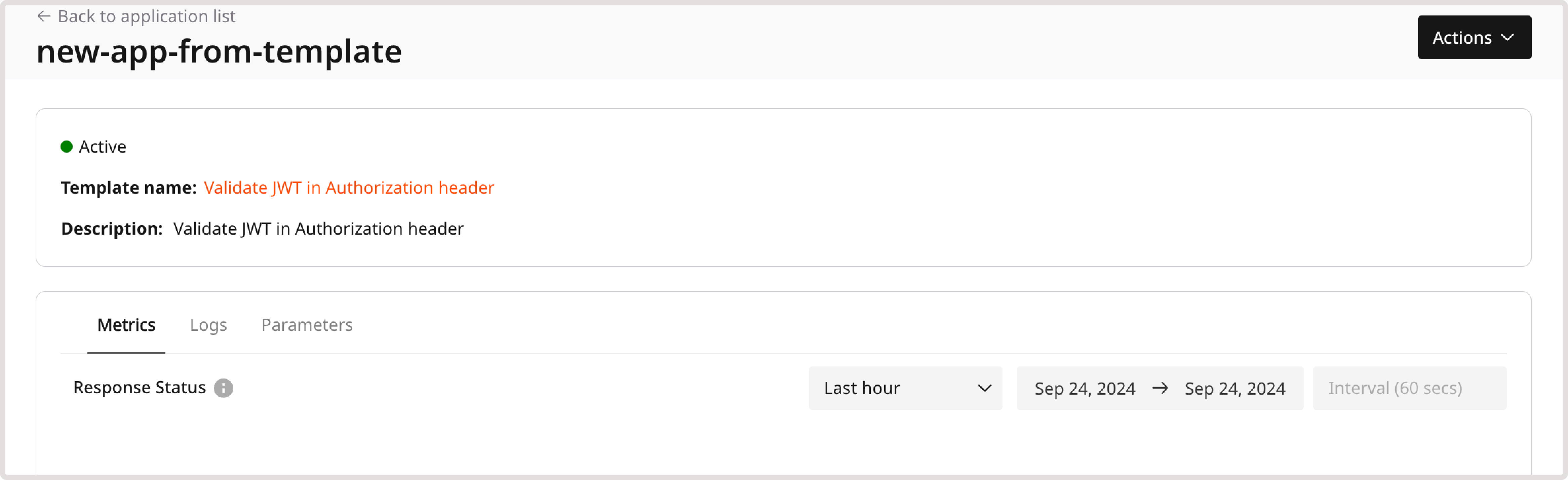 A page with app deployment confirmation