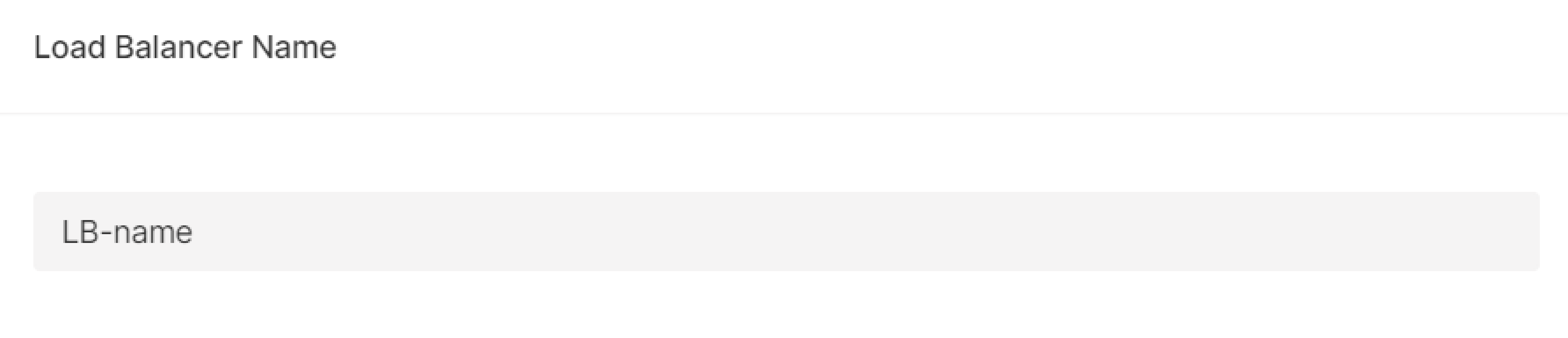 Enter Load Balancer name