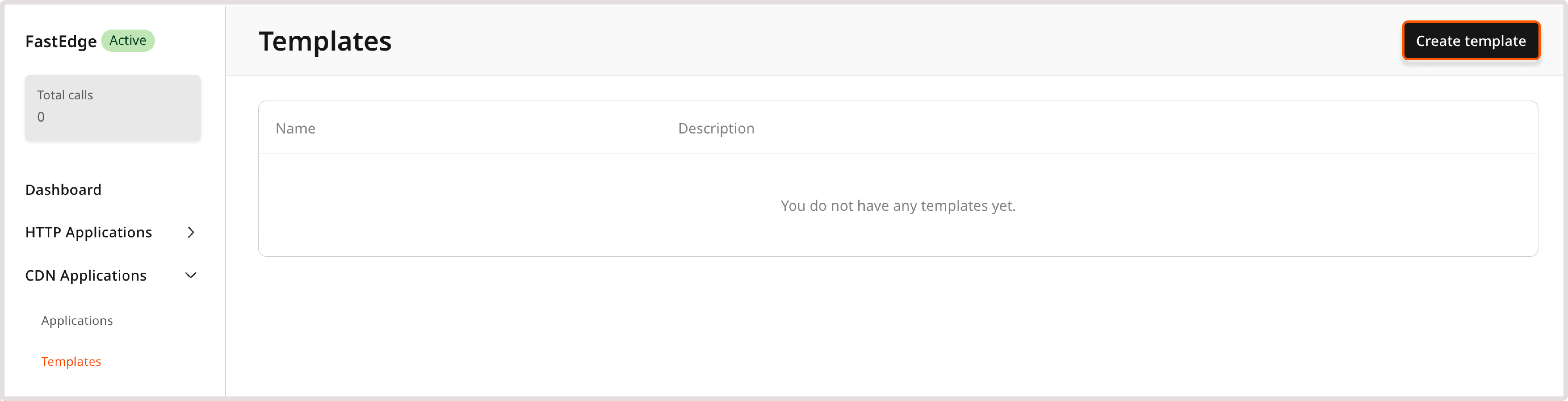 Create template button