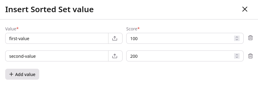 FastEdge Insert Sorted Set
Values