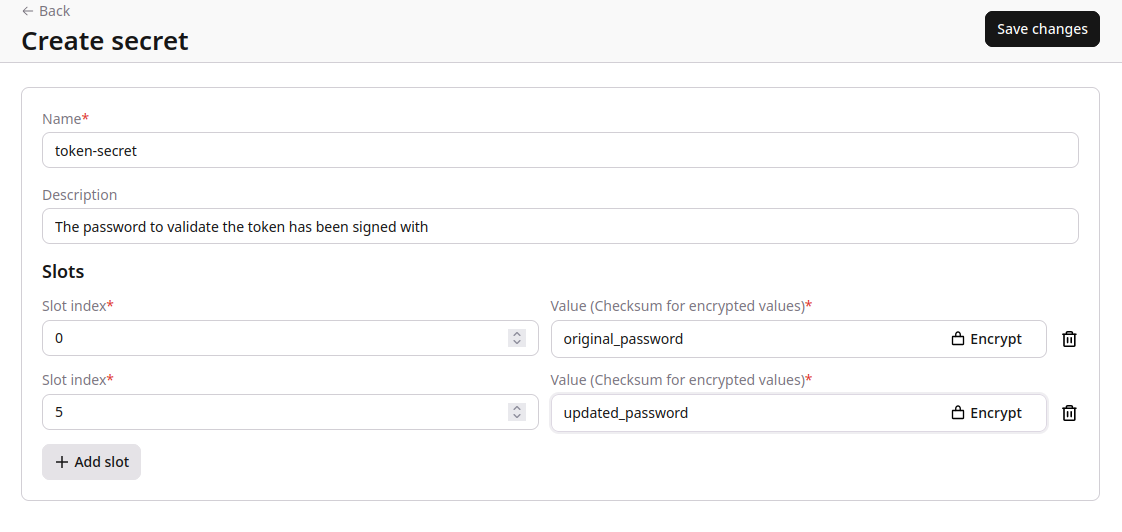 Secret Slots Indices
Example