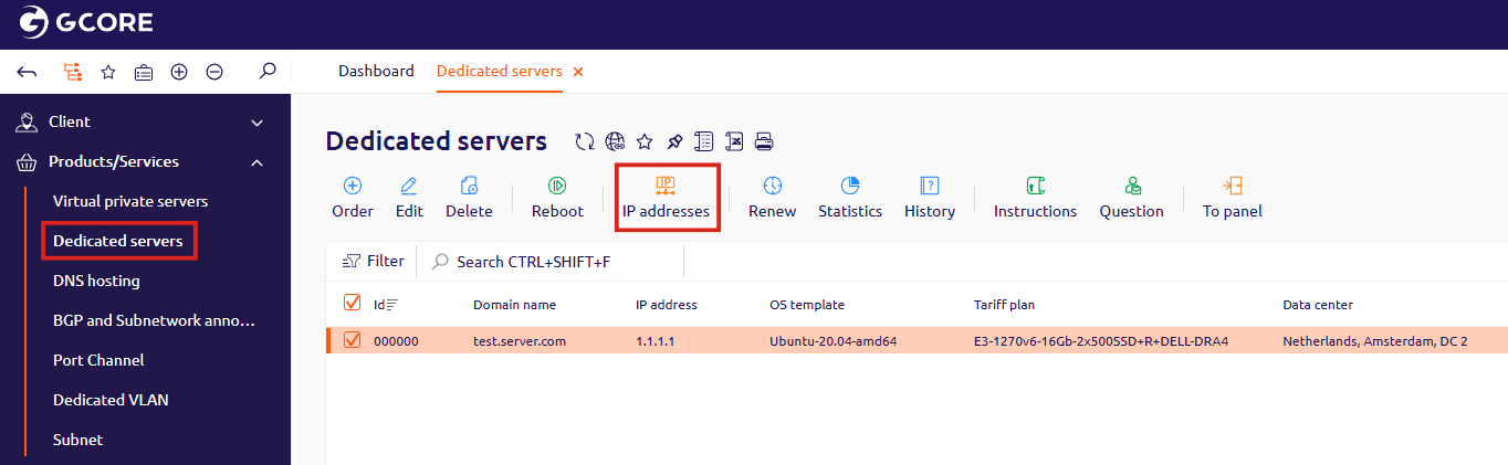 IP addresses