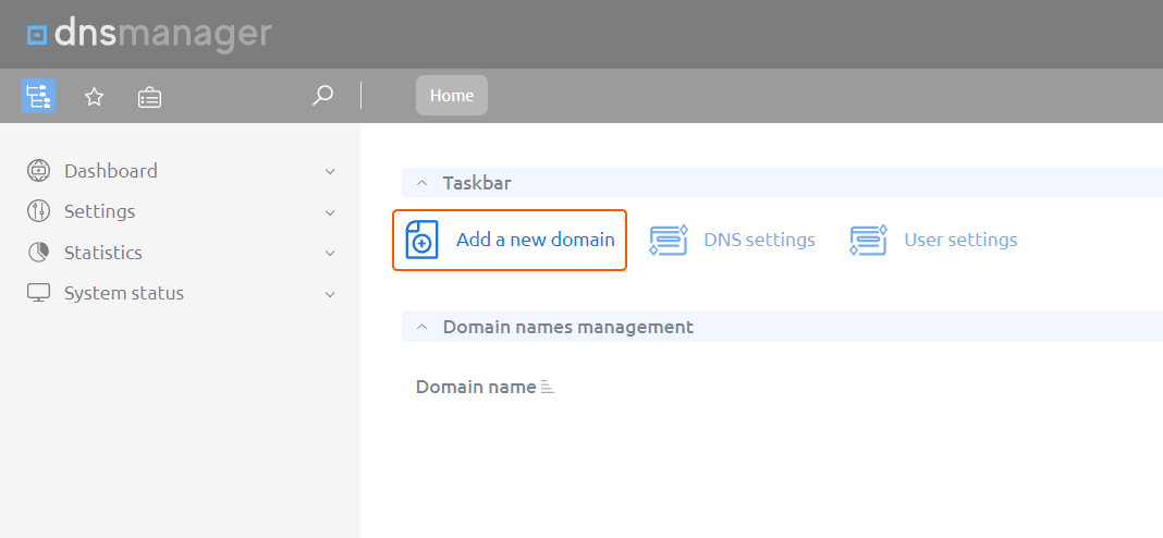 Add a new domain