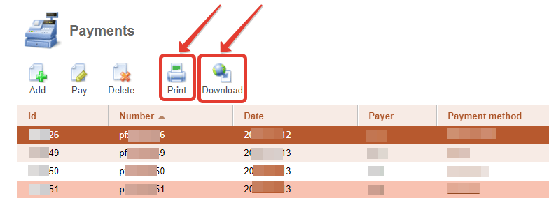 Check the payment history