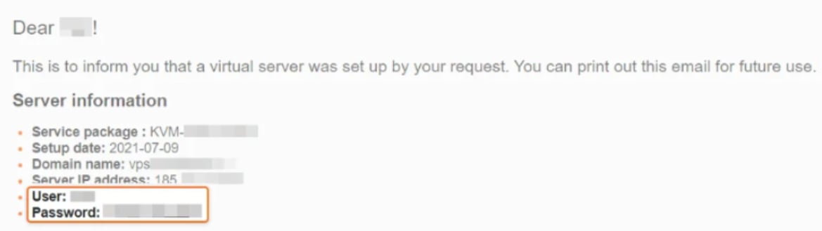 Instructions in the activation email