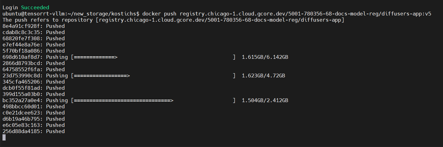 Tag and push the image with diffusers library to a registry