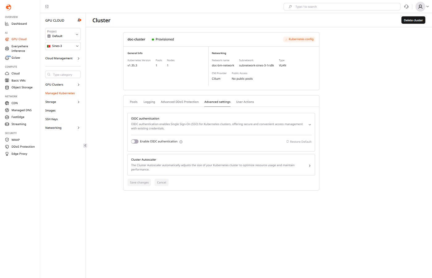 OIDC authentication settings showing issuer URL, client ID, and claim configuration