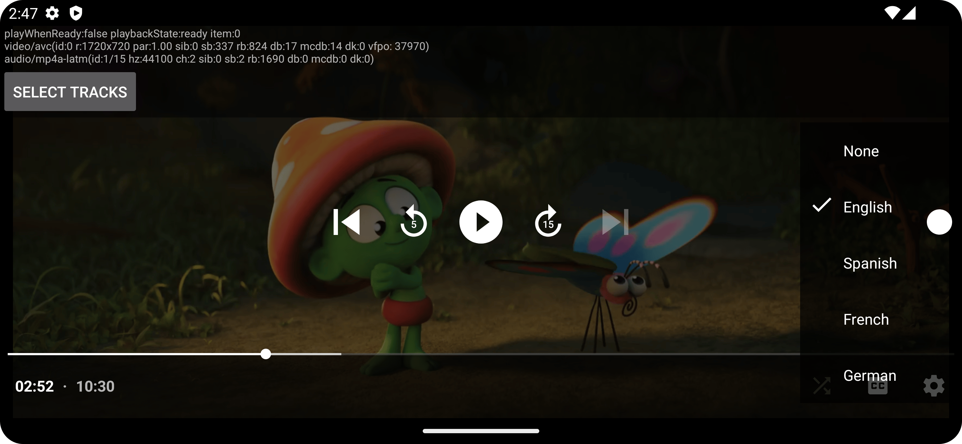 Example of Android Exoplayer playback