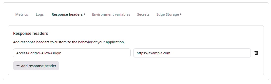 FastEdge applications response
headers