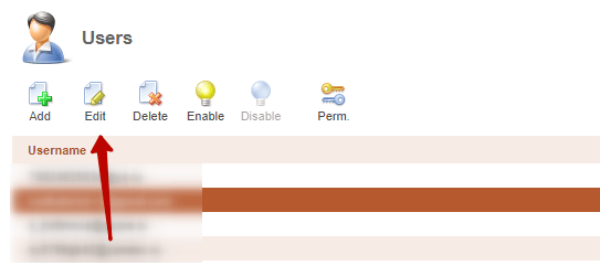 Users section