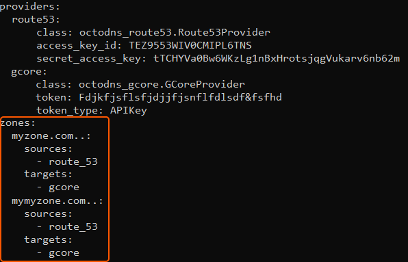create a necessary DNS zone manually