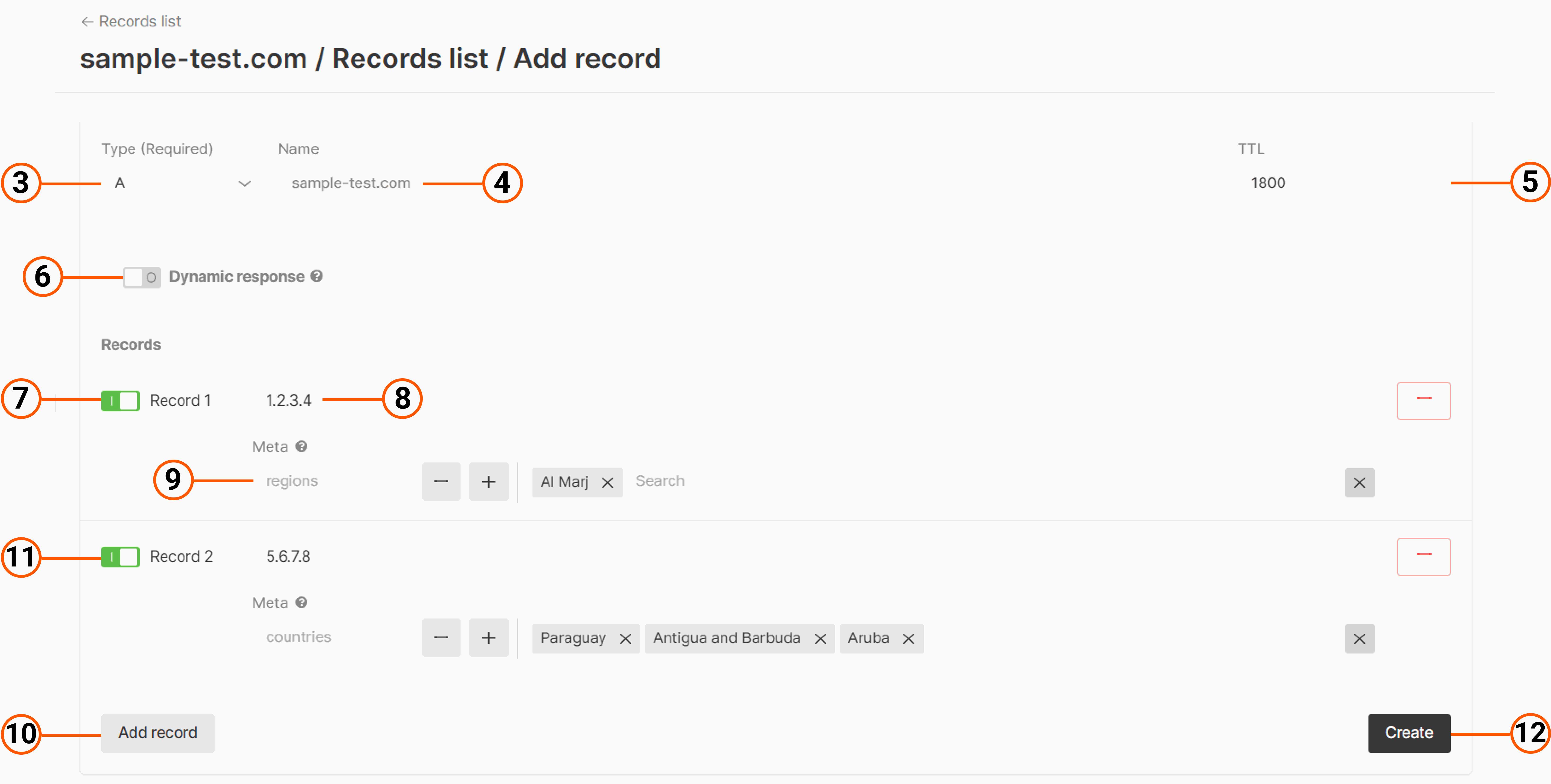 How to configure RRSets in advanced mode