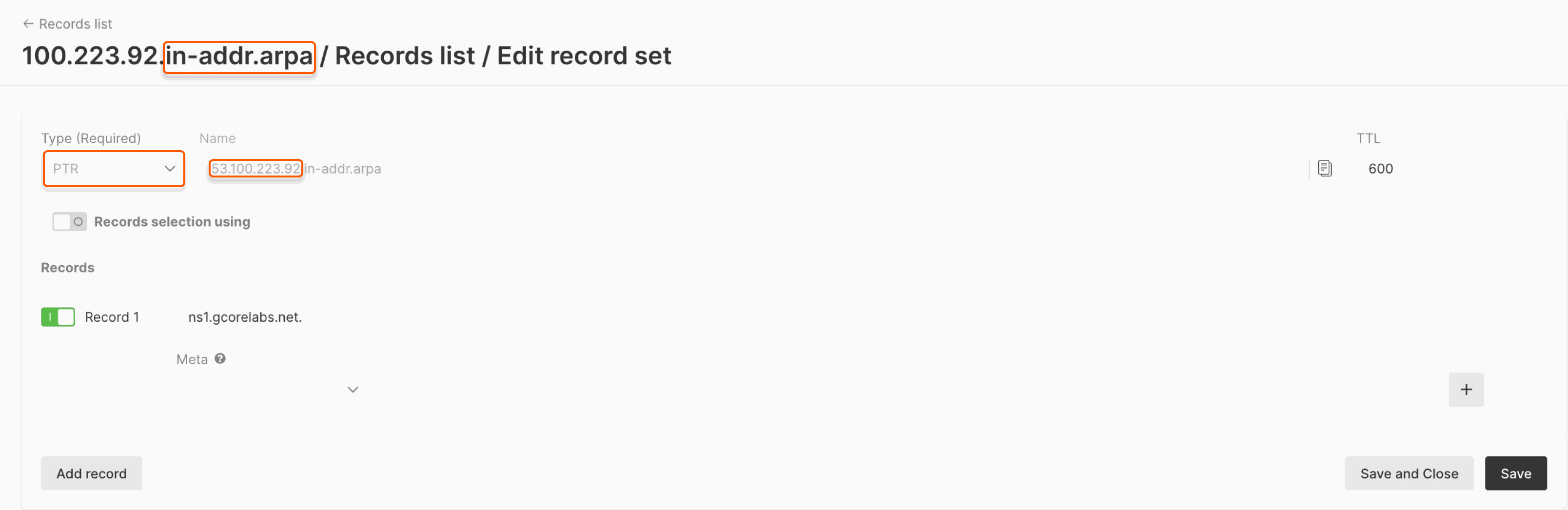 Configure reverse DNS zone and PTR record