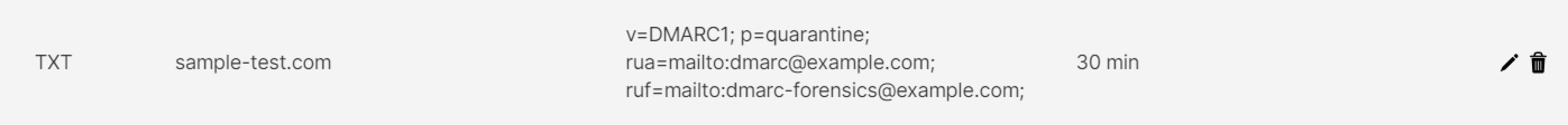 Adding a TXT DMARC record