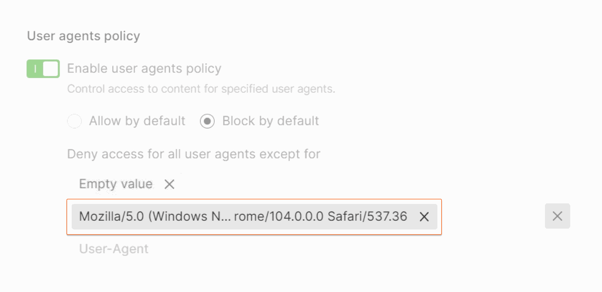 User agent string