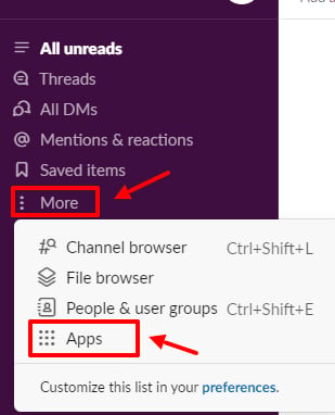 Click more in Slack