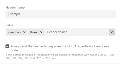 header values