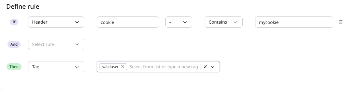 Example of a tag-based rule