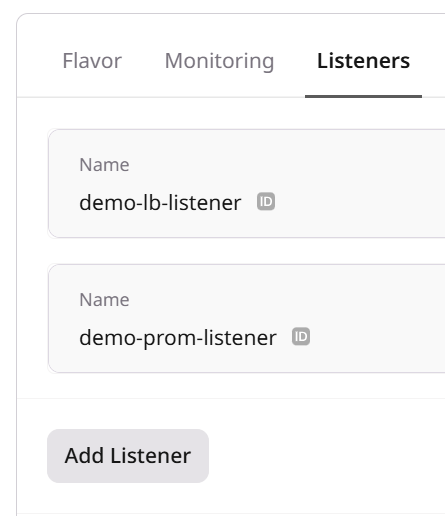 Load balancers details dialog