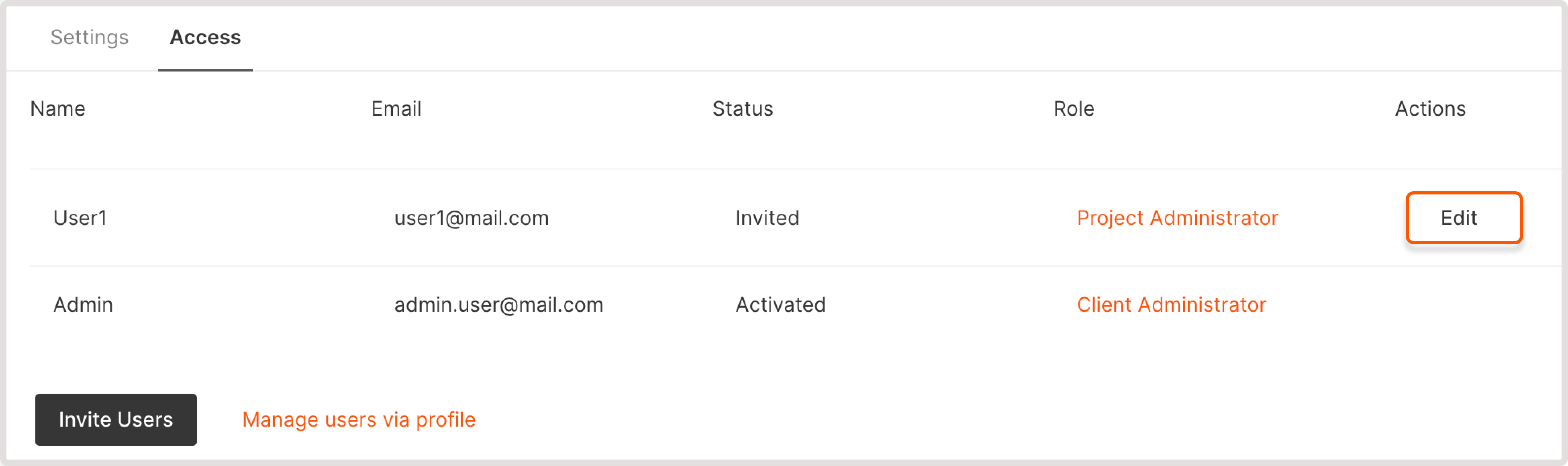 The location of the Edit button