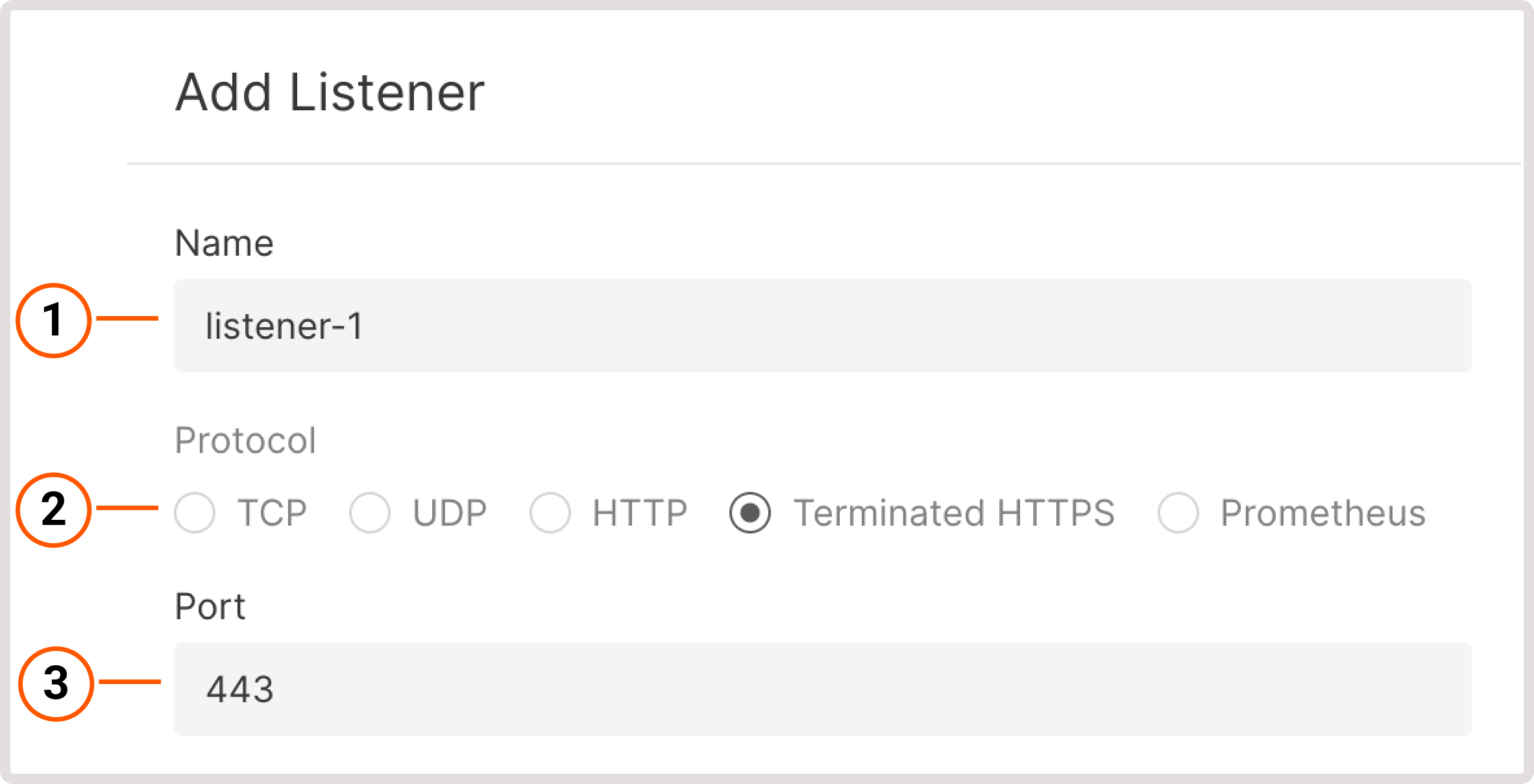 Create a listener dialog