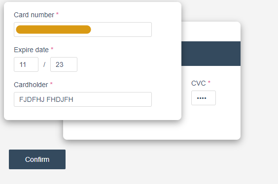 Confirm your bank card