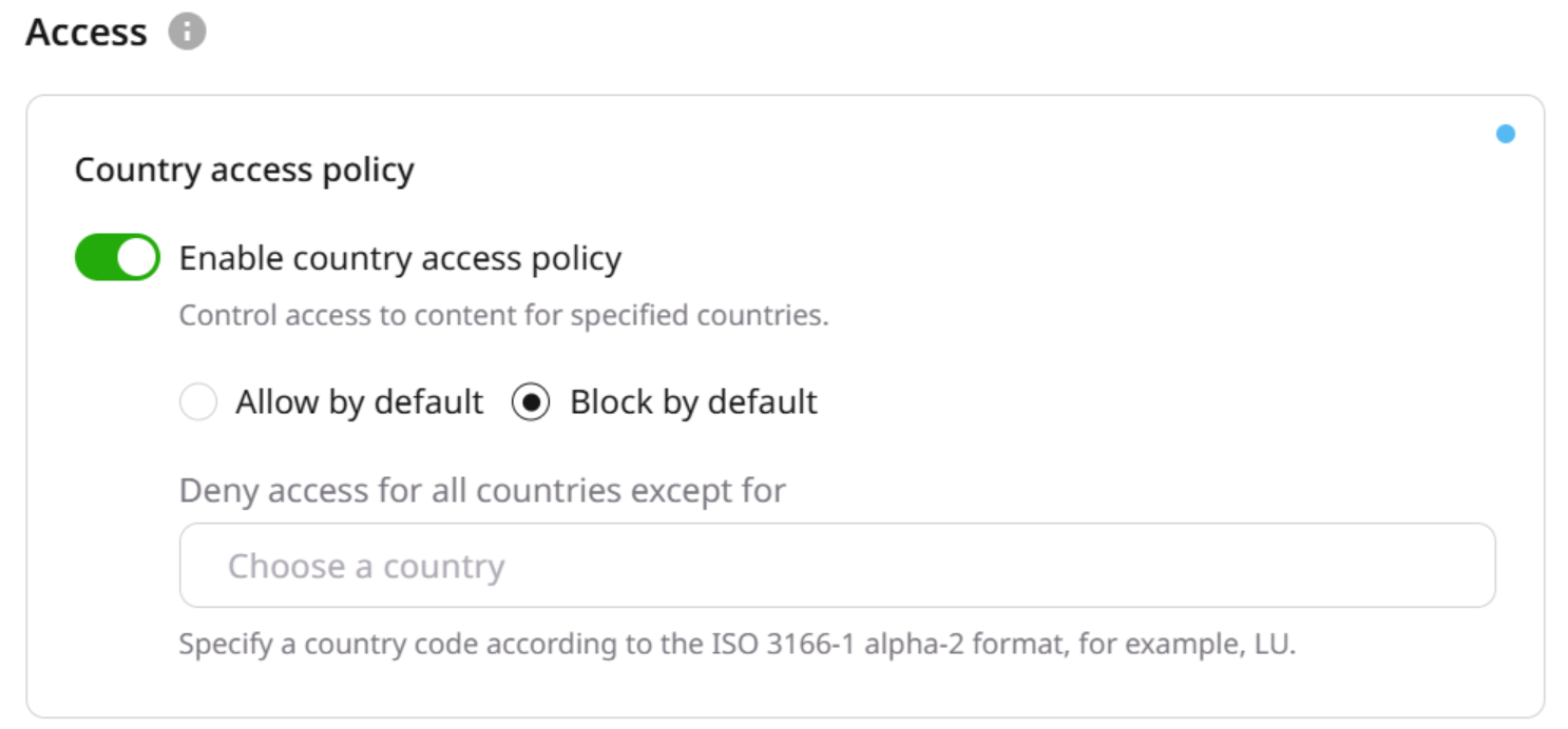 Block country access policy