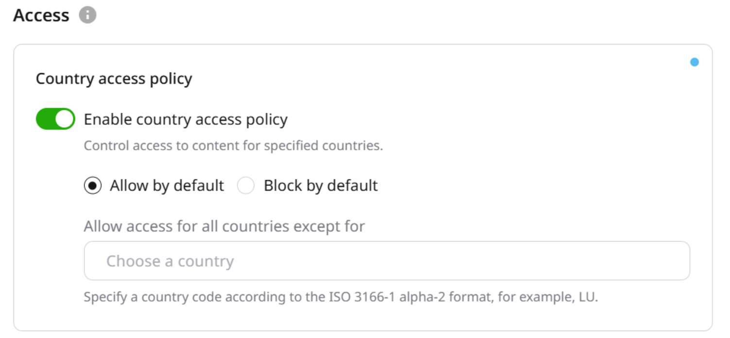 Allow country access policy
