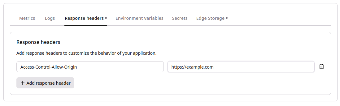 FastEdge applications response
headers