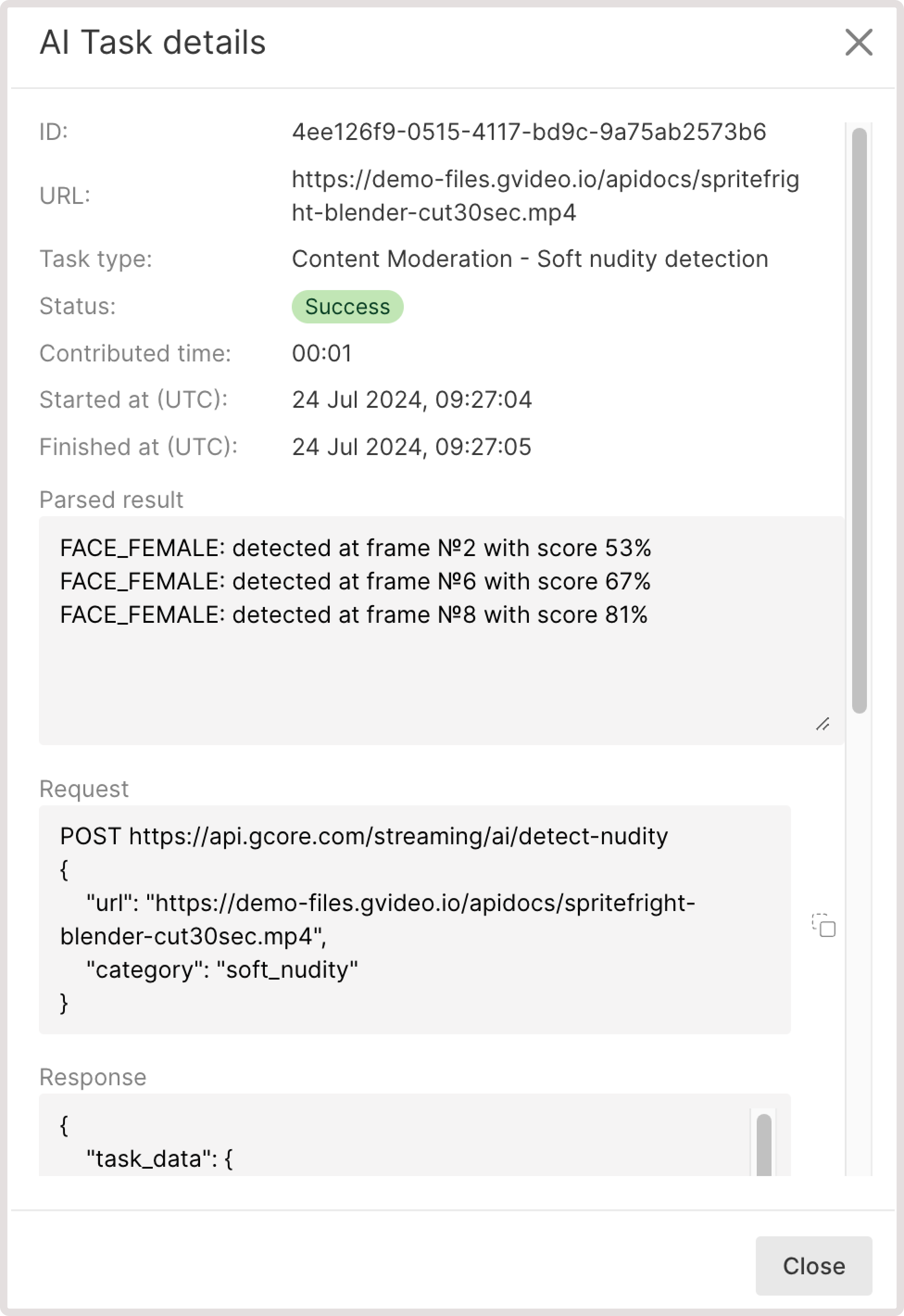 Soft nudity detection task details