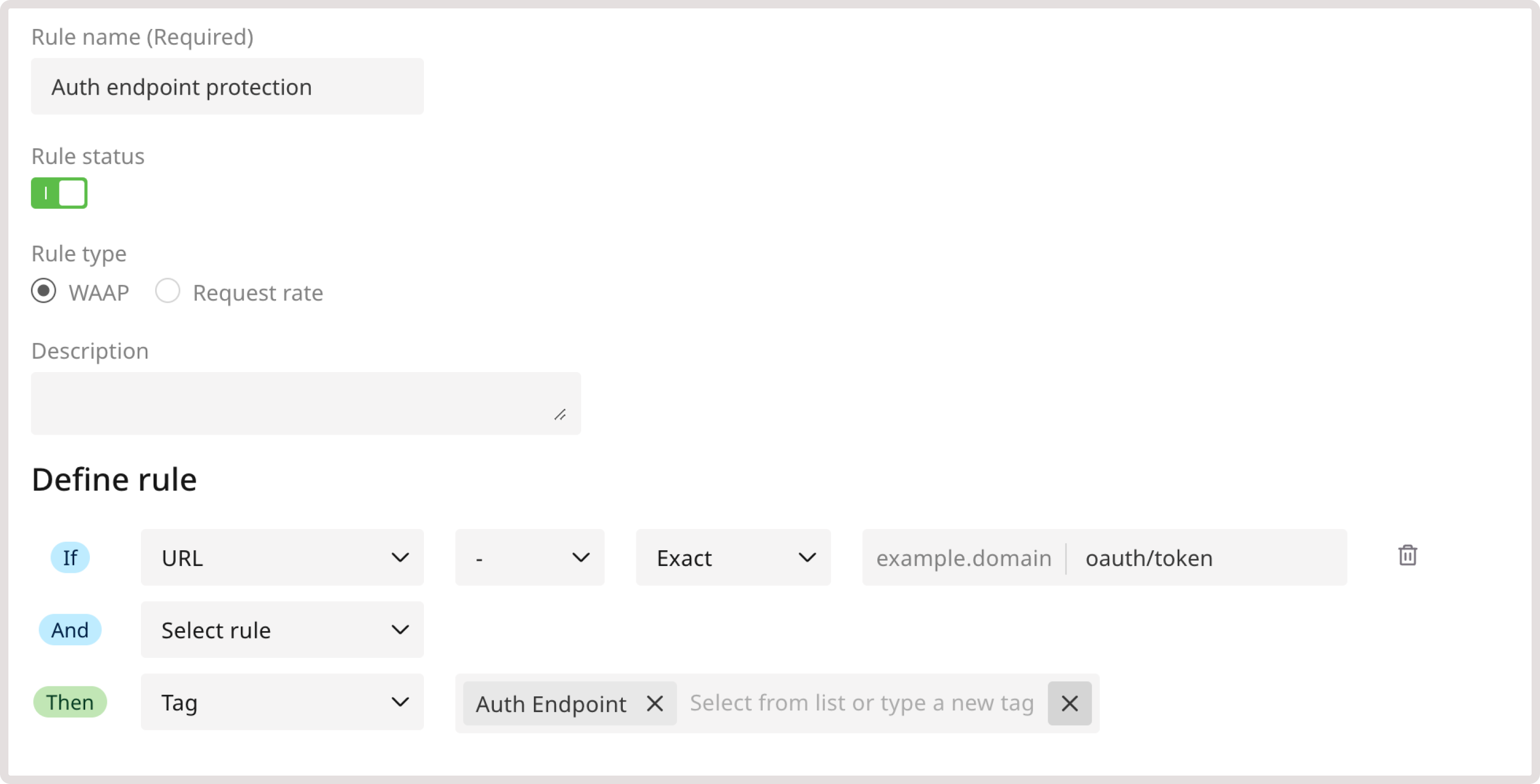 A custom rule to protect Auth endpoint