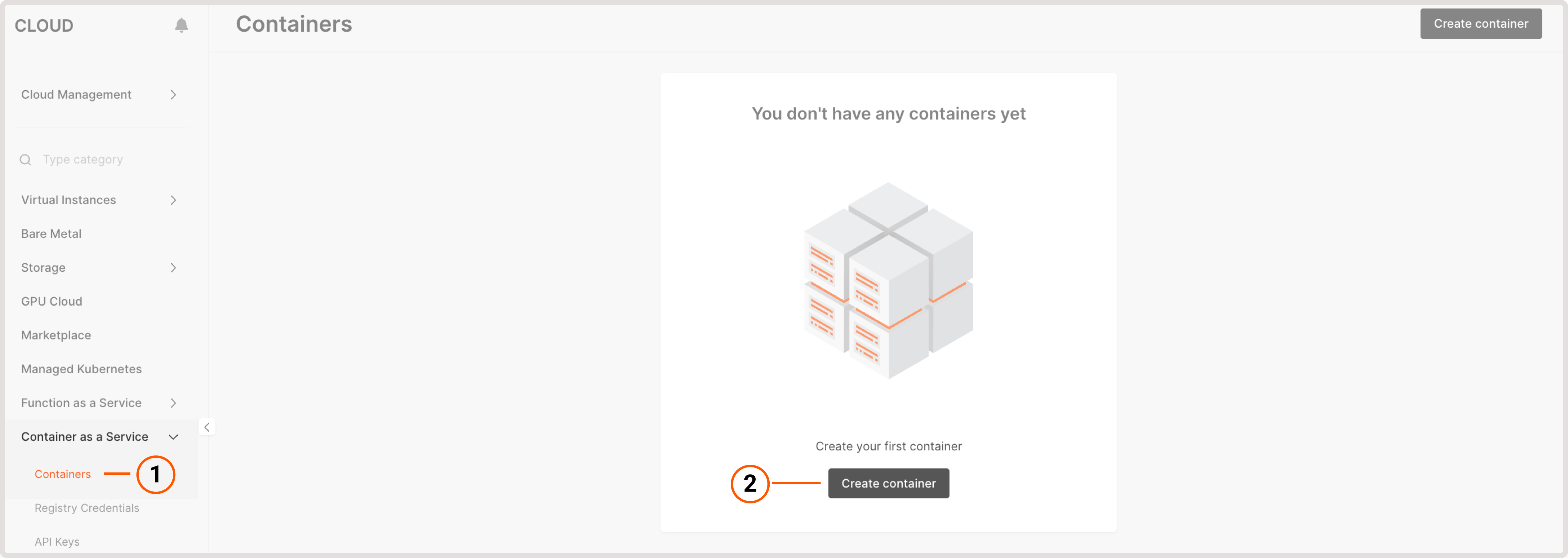 CaaS page in the Customer Portal