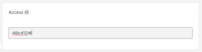 Access field with a password