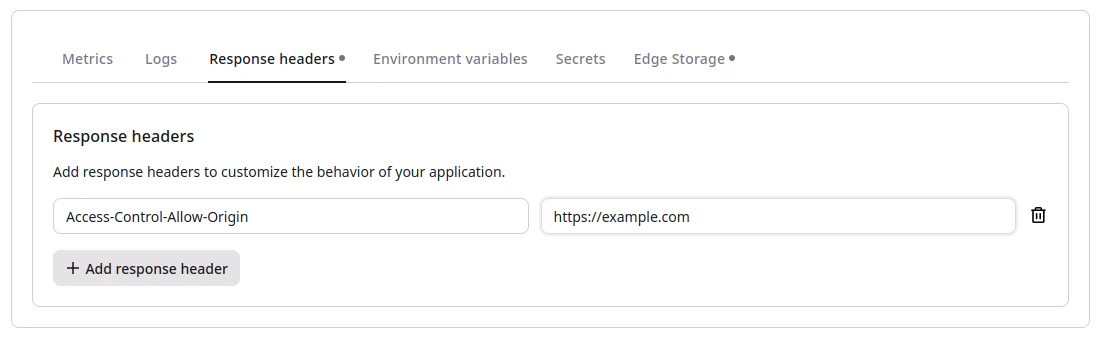 FastEdge applications response
headers