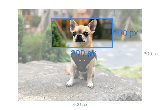 Crop a section of an original image from a specific location